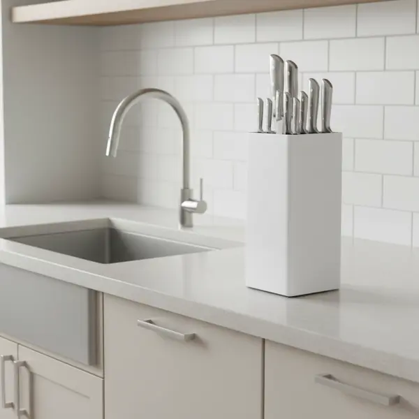 Подставка для ножей 1 отсек Mallony 10х10х22.5 см полипропилен цвет белый