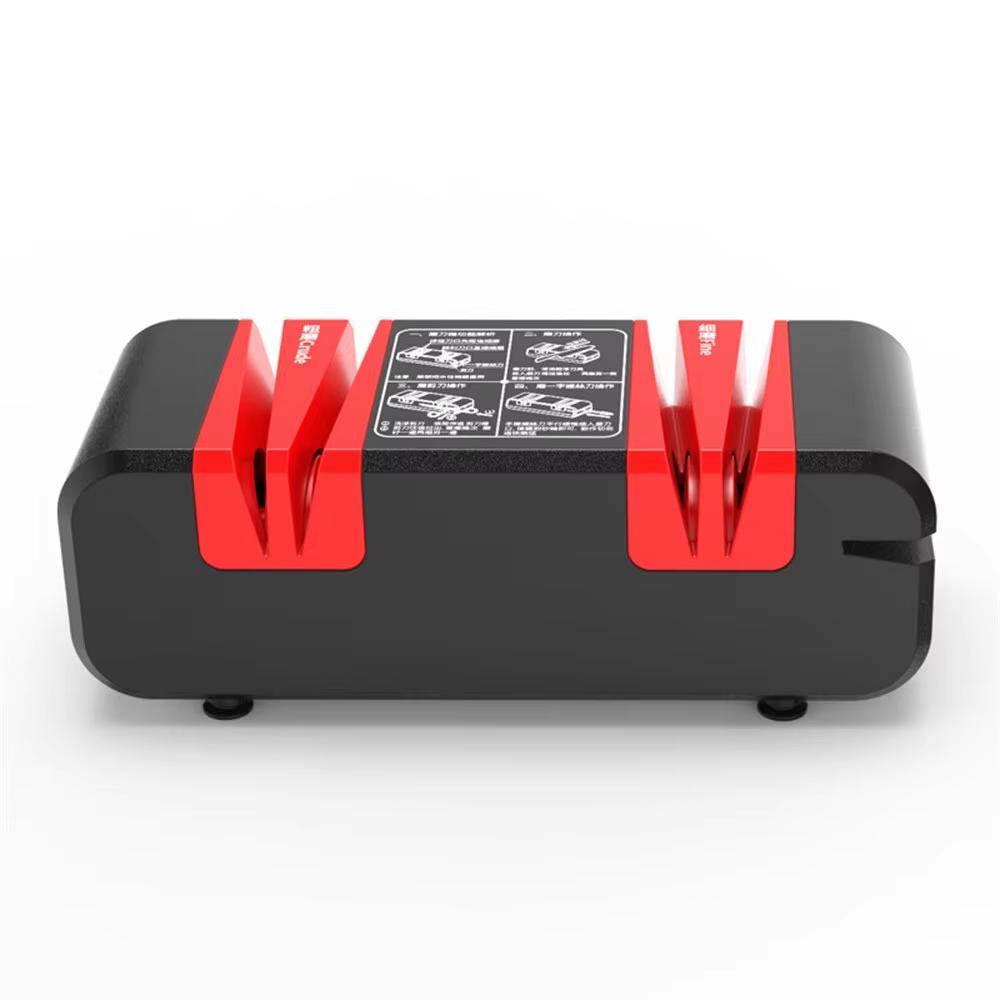 Точилка для ножей Профессиональная электрическая точилка для ножей и ножниц Домашняя двухступенчатая система заточки кухонных ножей Быстрая заточка 22x9x8 красный