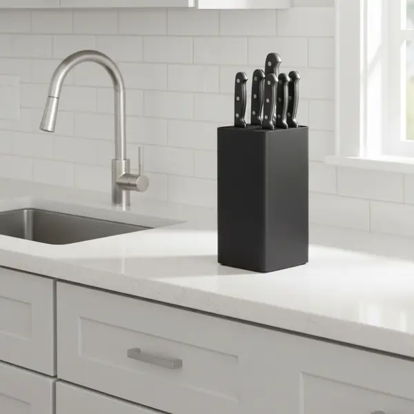 Подставка для ножей 1 отсек Mallony 10х10х22.5 см полипропилен цвет черный